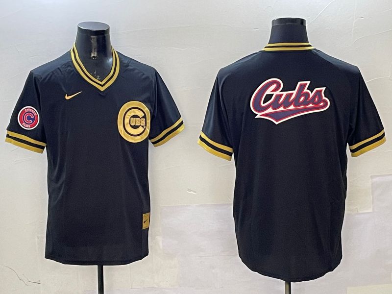 Men Chicago Cubs Blank Black Gold Game 2025 Nike MLB Jersey style 5